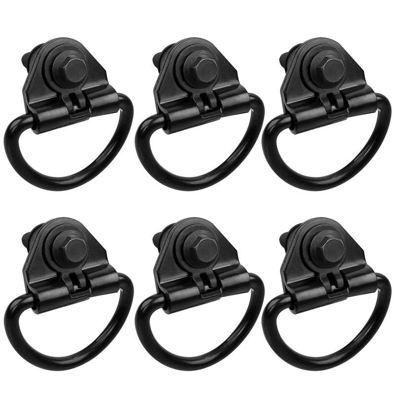 Black Steel Rear Cargo D Hooks for Ford Transit 150 250 350 350HD 15-24 6 Pack