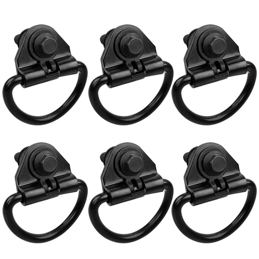 DURAFORCE Black Steel Rear Cargo D Hooks for Ford Transit 150 250 350 350HD 15-24 6 Pack