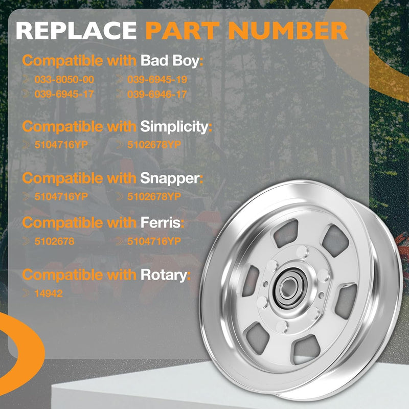 033805000 Flat Idler Pulley For Bad Boy Ferris Simplicity Snapper 48 52 54 2X