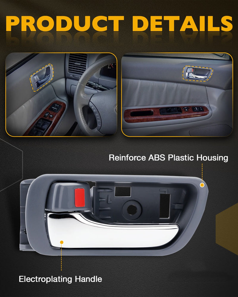 Exterior Interior Inner Door Handles Set Bezel for Toyota Camry 02 06 8 Pack