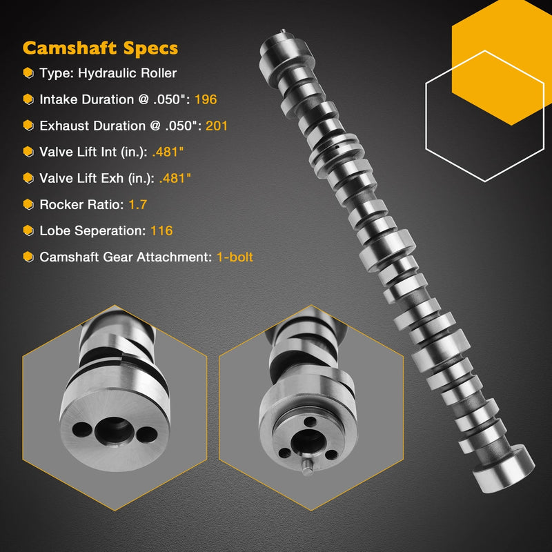 Lifters Camshaft Head Gasket Bolt Set for Chevy Silverado GMC Sierra 5.3L 07-13