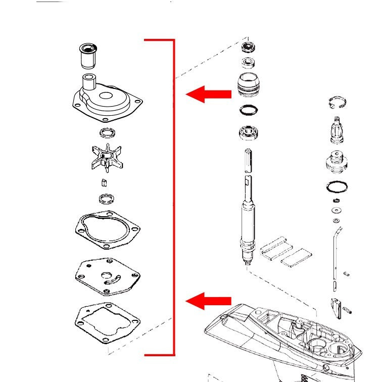 Water Pump Repair Kit For Mercury Mariner 25-50 Hp Outboard 821354A2 18-4531