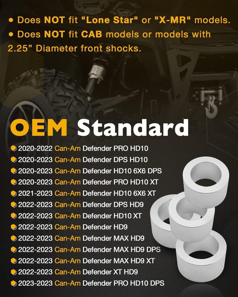 3in Lift Kit for Can Am Defender HD5 HD8 HD9 HD10 Front Rear Off Road Suspension
