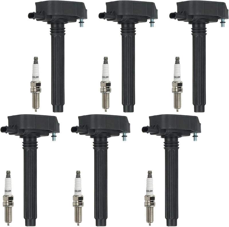 Ignition Coils and Spark Plugs Pack for Chrysler Jeep Dodge Ram V6 3.6L 6Pcs