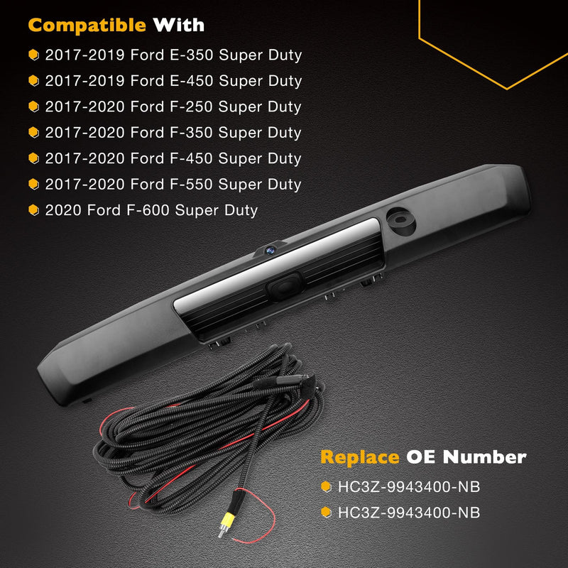 Tailgate Handle with Backup Camera Wiring Harness for Ford E350 F250 2017 2020