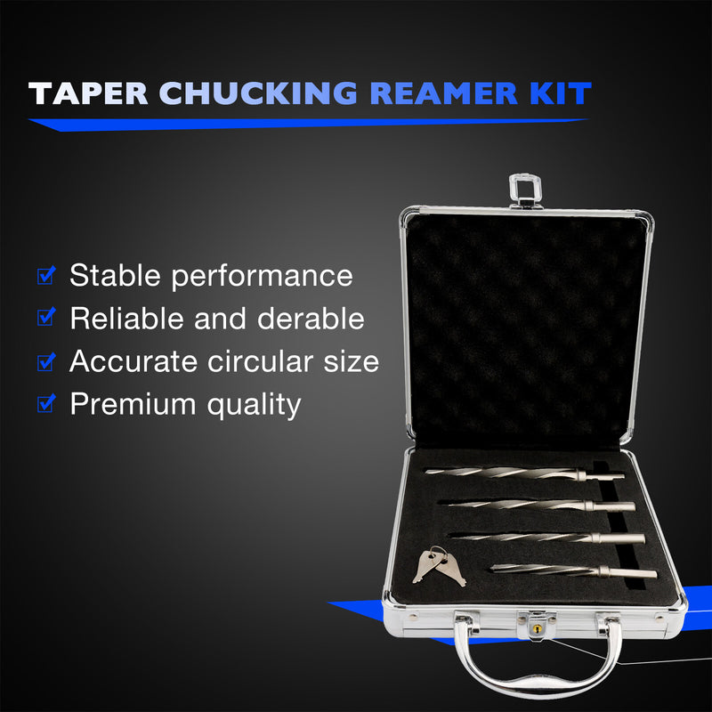 M2 HSS Taper Chucking Reamer Set 3/8 1/2 5/8 3/4 Fits Reamers Bit