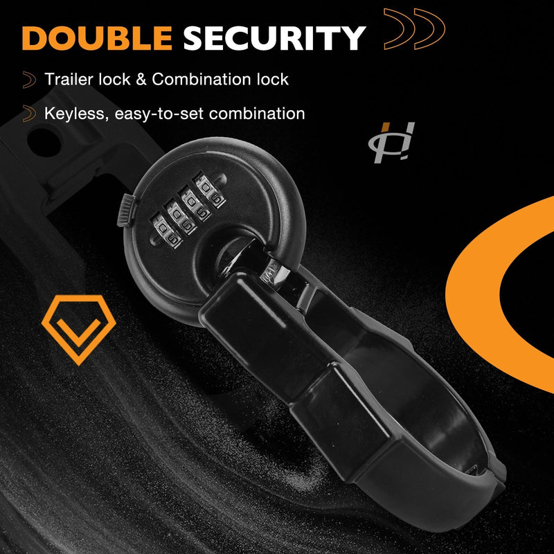 Hitch Coupler Lock with Combination Lock for Bulldog Style Couplers Heavy Duty