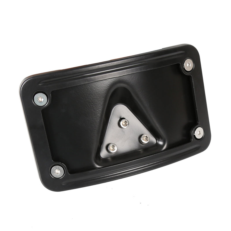 Curved Laydown License Plate Mount Bracket Frame For Harley Softail Dyna Steel