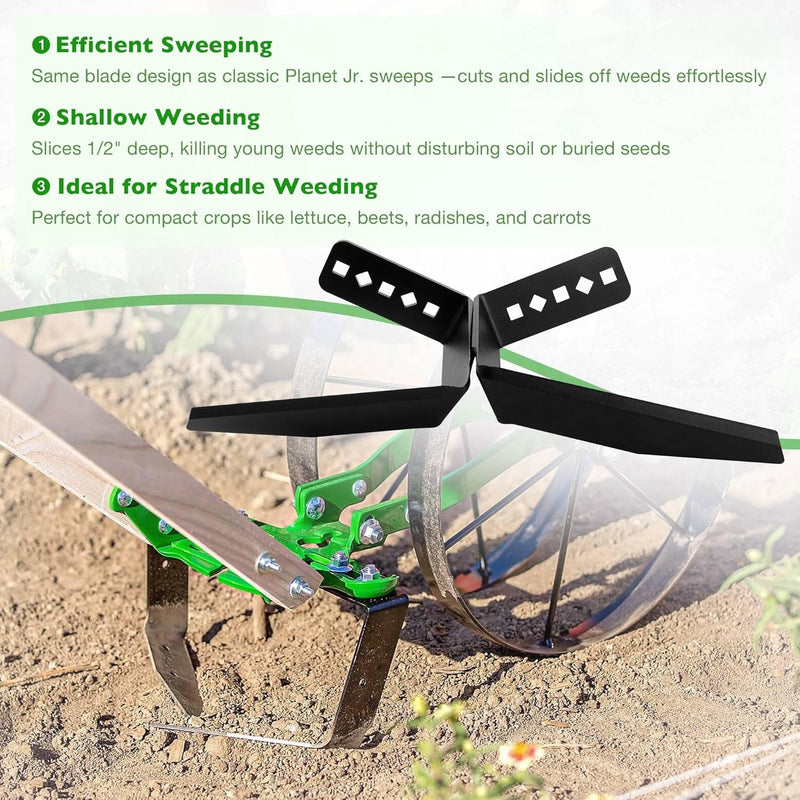 Wheel Hoe Sweeps Heavy Duty Weeding Blades for Hoss & Planet Jr Push Cultivator