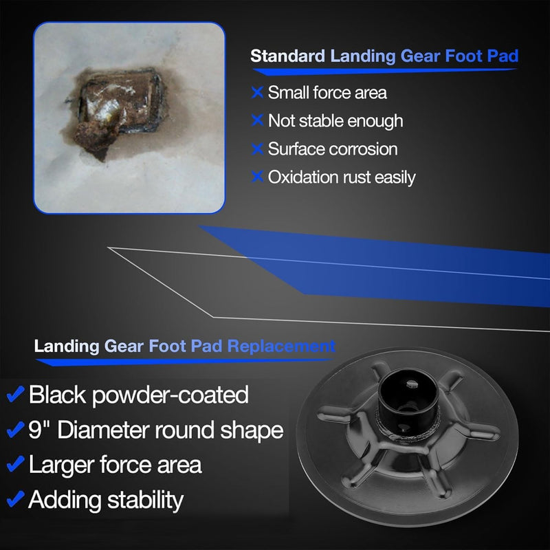 9 in Rear Jack Foot Pad for 2 Inch ID Round Tube LC Hall Effect Ground Control 3.0