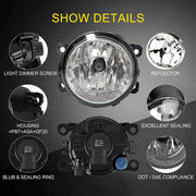 DURAFORCE Front Bumper Fog Light Lamp For Subaru Impreza 2015-2016 Halogen w/bulbs LH & RH