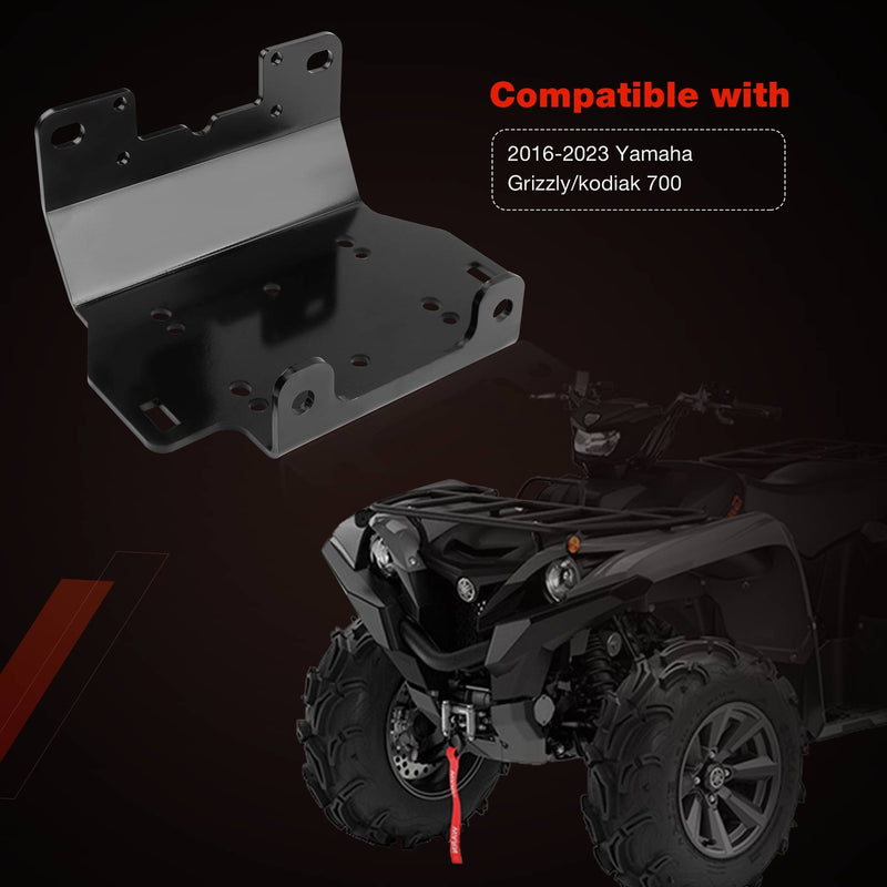 101275 Winch Plow Mount Bracket Plate for Yamaha Grizzly Kodiak 700 2016 2023