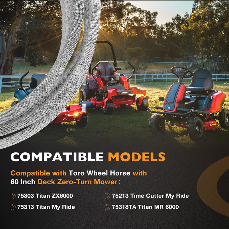 133 4372 Mower Deck Belt 189x5 8 for Toro Time Cutter Titan 60 Inch Zero Turn