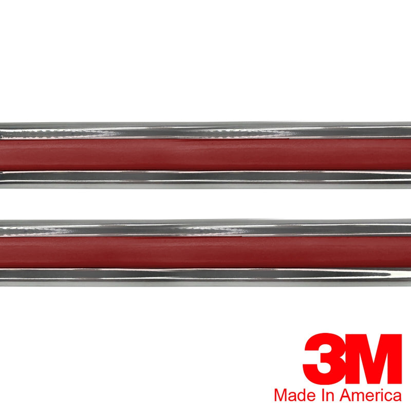Vintage Style Red and Chrome Side Body Trim Molding 5/8 Formed Pointed Ends