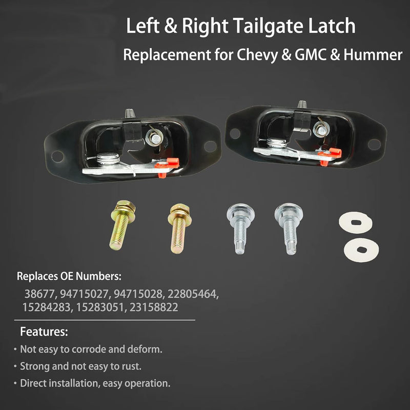 Tailgate Latch Assembly for GMC Sierra Chevy Silverado 1500 2500 Hummer 07-18 2X