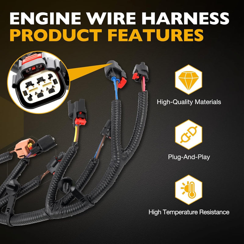 68087837AF Injector Wiring Engine Wire Harness for Ram 1500 Jeep Wrangler 12-24