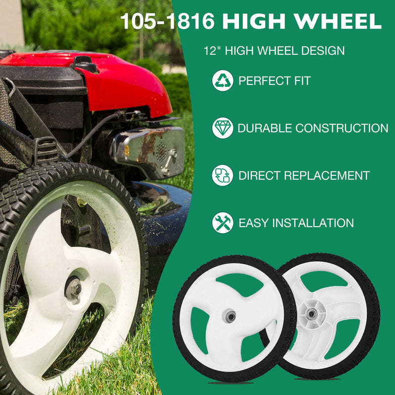 105-1816 12 Inch Rear Mower Wheels for Toro Recycler 20012 20016 20019 205-268
