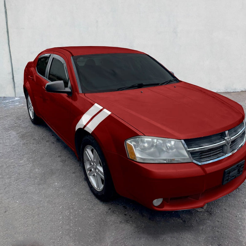 3 Inch Dual Fender Stripe Hash Mark Decal Graphic Kit For Dodge Avenger