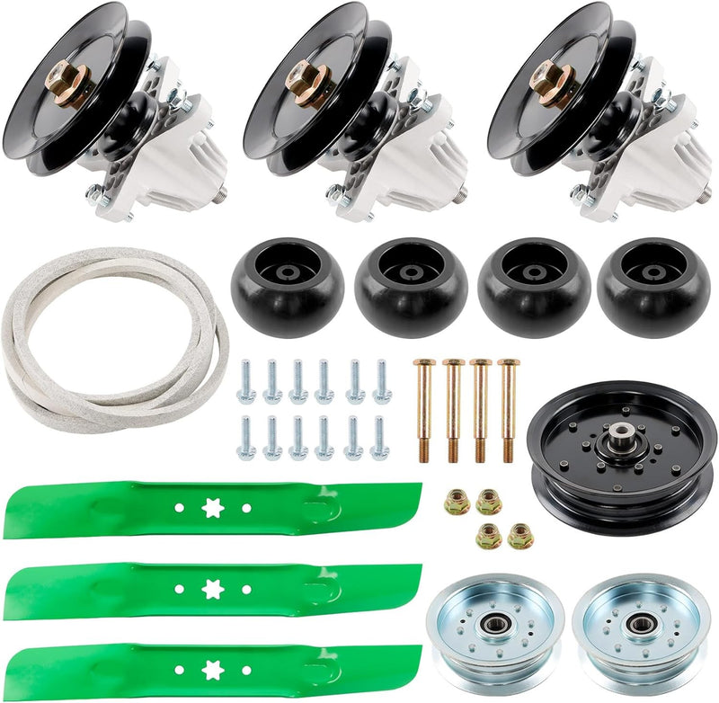 54 Mower Blade Spindle Belt Wheel Idler Kit For Cub Cadet ZT1 ZT2 Troy Bilt MTD