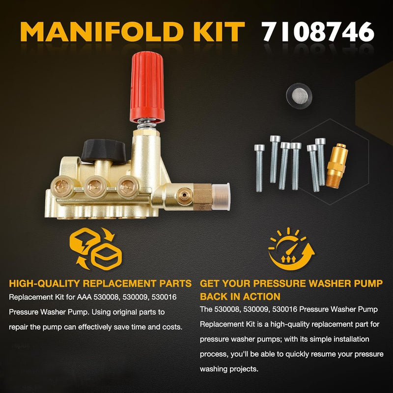 7108746 Manifold Replacement For AAA 530008 530009 530016 Pressure Washer
