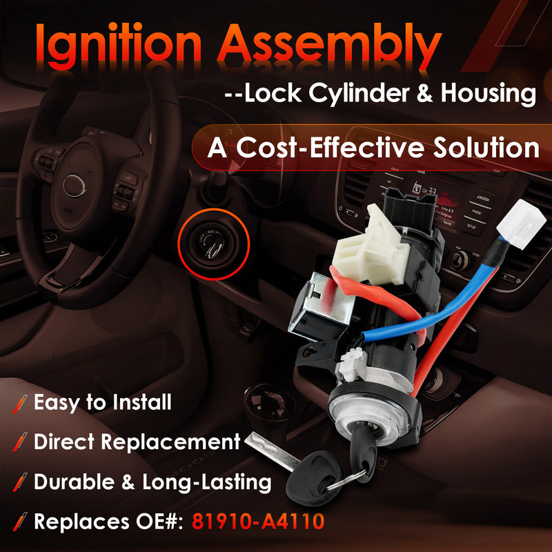 Ignition Lock Cylinder Switch Housing With Keys For 15 To 21 Kia Sedona Hyundai