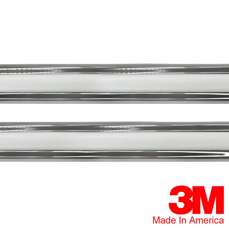 White Chrome Side Body Trim Molding 7 8 Inch Formed Pointed Ends Vintage Style