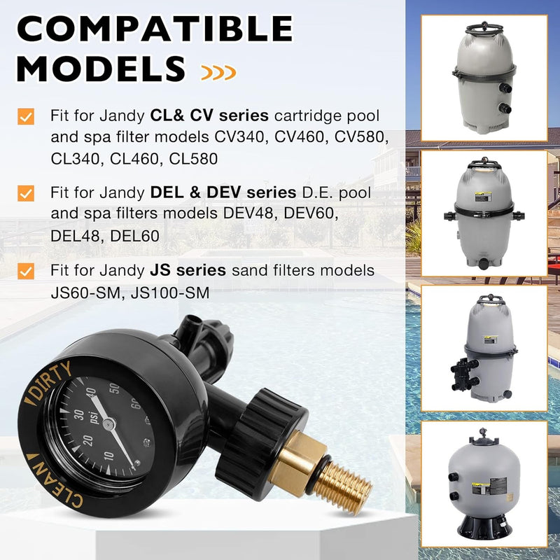 Brass Air Gauge Release Valve Assembly for Jandy CL and CV DEL and DEV JS Series
