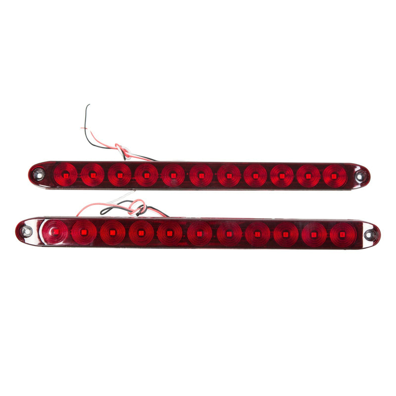 16 Inch Red Truck Trailer Light Bar 11 LED Stop Turn Tail Brake Lights Strip 4 PCS