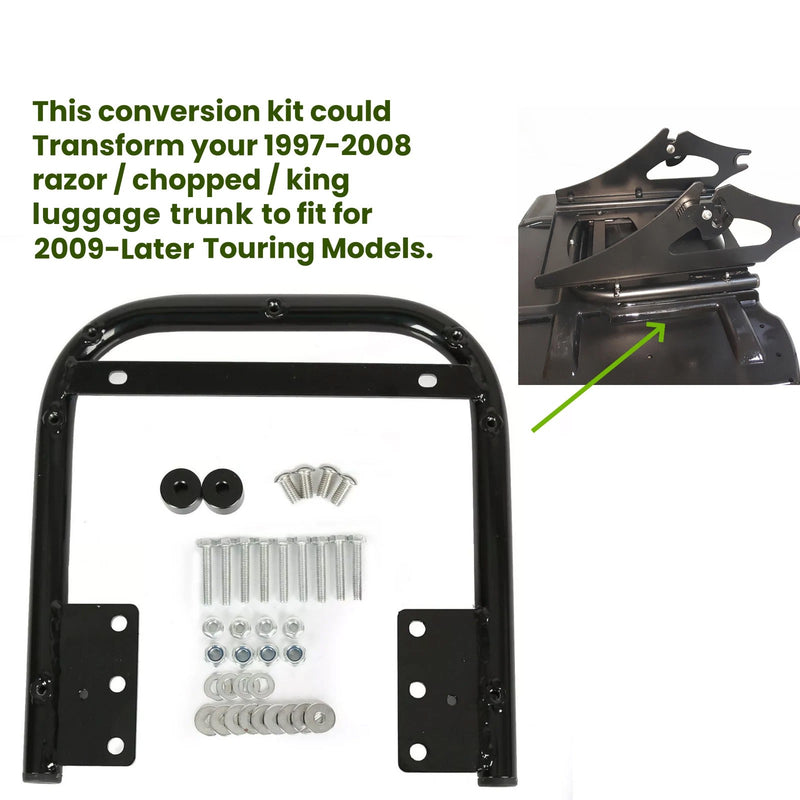 DURAFORCE Razor Luggage Trunk Conversion Bracket Mount Rack For 2009-2013 Harley Touring