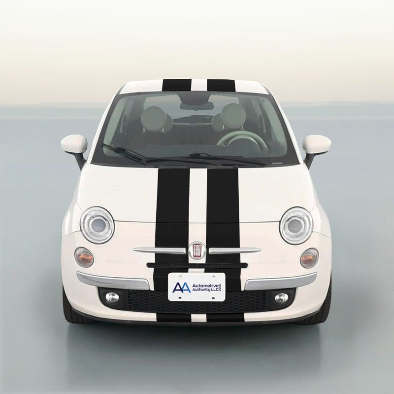 DURAFORCE 6 Inch Dual Vinyl Rally Stripes Racing Stripe Bonus Install Kit for Fiat 500