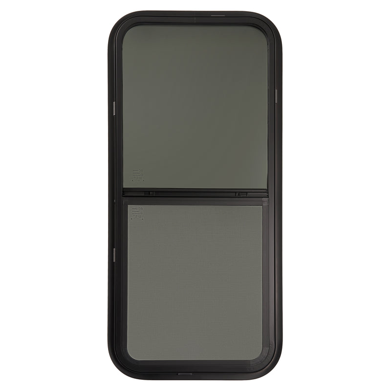 DURAFORCE 18" W X 40" H RV Window W/ Screen Trim Ring Vertical Slider For Trailer Camper