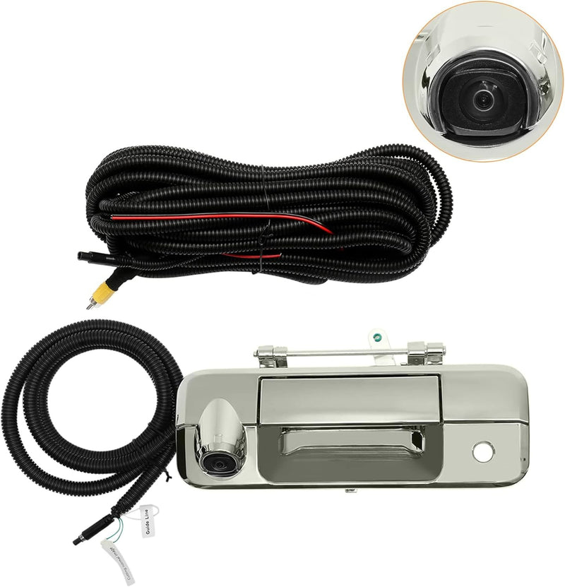 Rear View Backup Camera Chrome Tailgate Handle Kit for Toyota Tundra 2007 2013