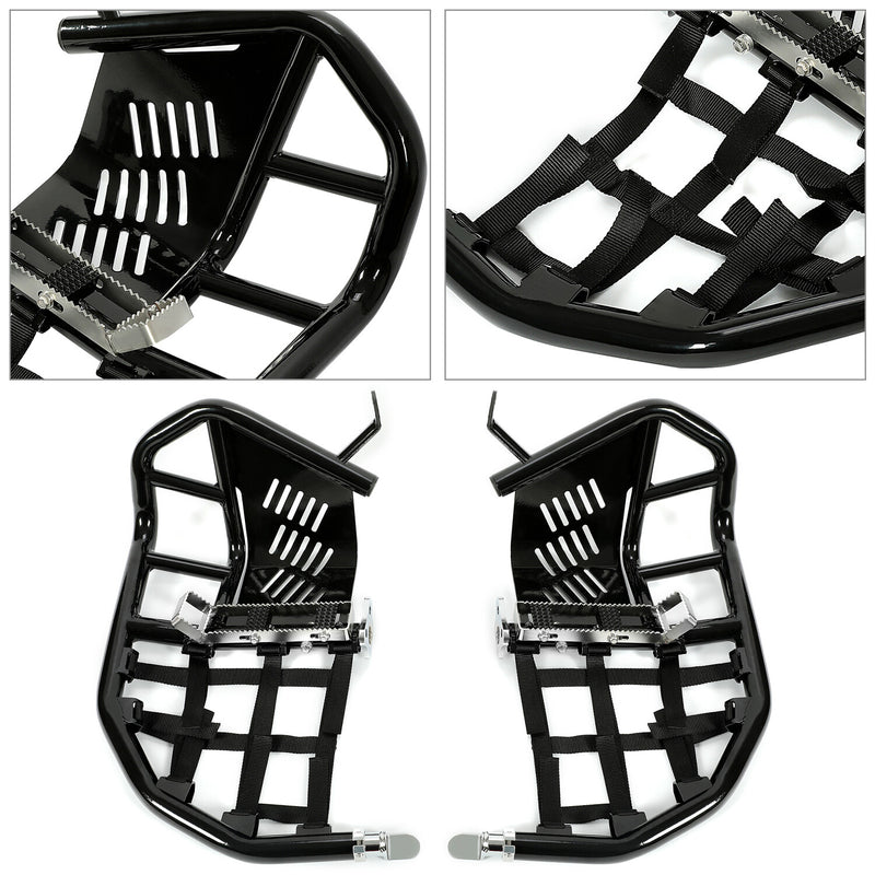 DURAFORCE For Kawasaki KFX700 KFX 700 Nerf Bars Pro Peg Heel Guards W/ Nets Side Step Bars