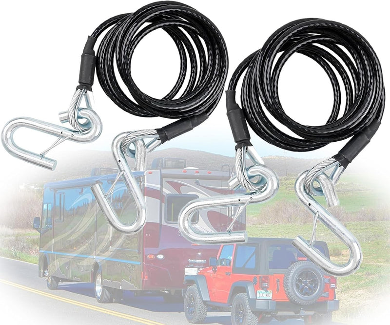 BX88196 Towing Safety Cables For Blue Ox Class 3 Steel 7 Ft 7500 Lb 2 Piece
