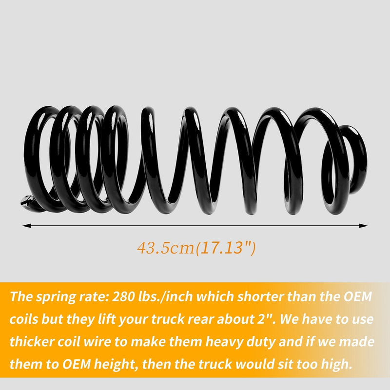 Rear Heavy Duty Coil Spring Kit for Ram 1500 2009 2018 2WD 4WD 2 Pack 2 Inch