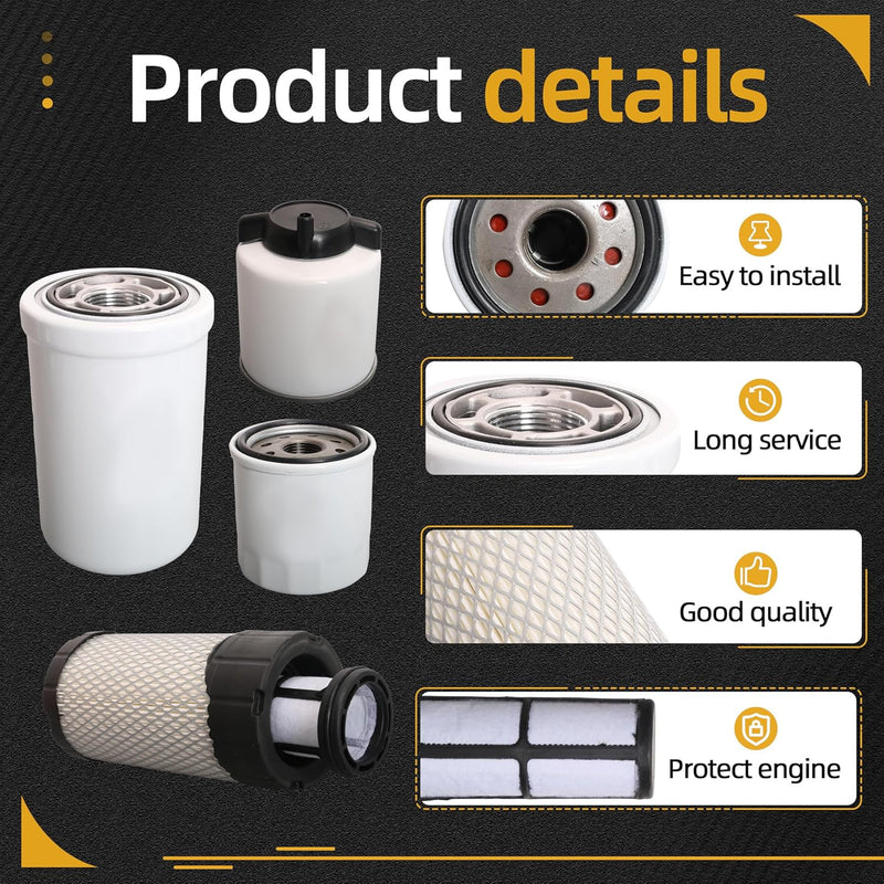 Fuel Oil Air Filter Kit For Bobcat Mini Track Loader MT52 MT55 MT85 MT100 5X