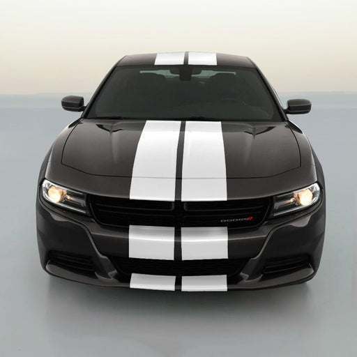 DURAFORCE 10 Inch Vinyl Rally Stripes Racing Stripe Kit Hood Trunk Roof for Dodge Charger