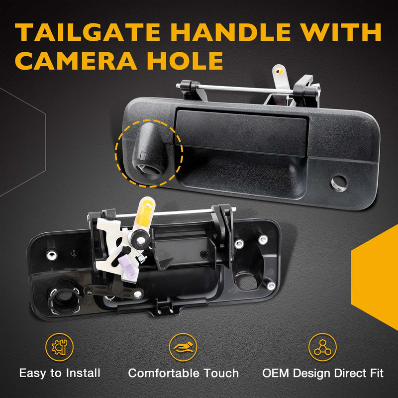 Metal Tailgate Handle Lock Camera Accessories Kit for Toyota Tundra 07-13
