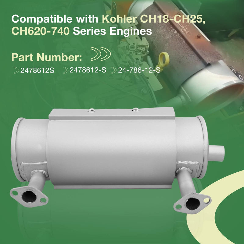 2478612S Left Side Muffler for Kohler CH18 CH20 CH22 CH25 CH620 CH730 CH740