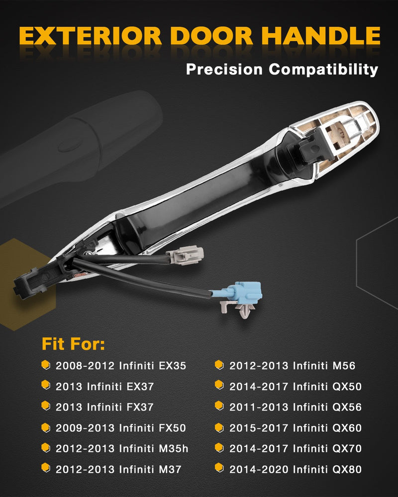 Exterior Passenger Door Handle with Smart Keyless Entry for Infiniti 08-20