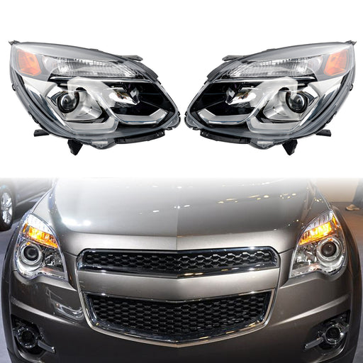 DURAFORCE Halogen Chrome Headlight Lamp Assy for Chevy Equinox 2016 2017 Front Left Right