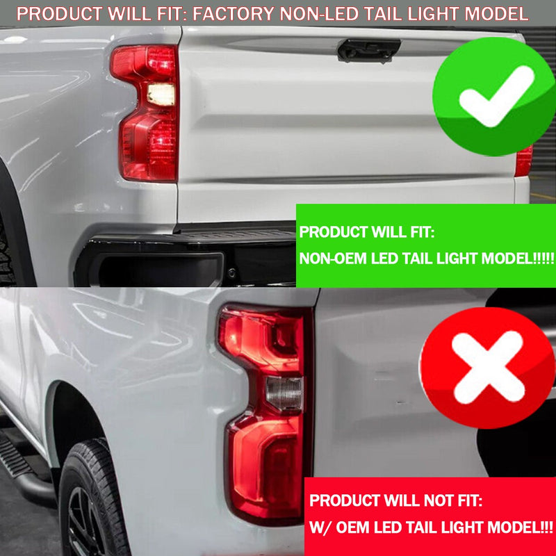 DURAFORCE Tail Light Lamp W/Bulb for Chevy Silverado 1500 2019+ Non-LED Driver Left Side