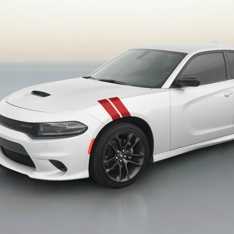 DURAFORCE 3 Inch Dual Fender Stripe Hash Mark Decal Graphic Kit for Dodge Charger