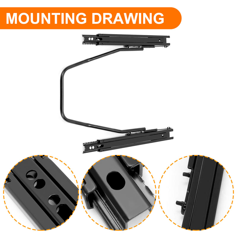 2pcs Universal Dual Lock Seat Sliders Rails Bracket Track Assembly Adjustable