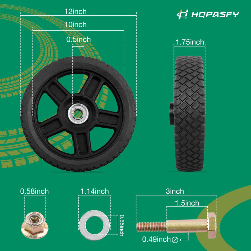 12 Inch Lawn Mower Wheel for Craftsman Generator Garden Tiller 2 Pack