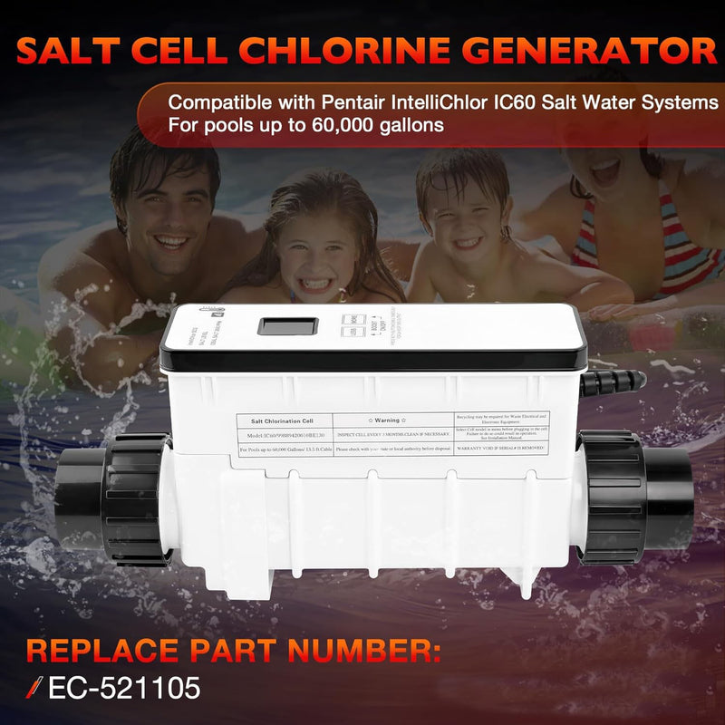 EC521105 Salt Chlorine Generator Cell For Pentair IntelliChlor IC60 60000 Gallon
