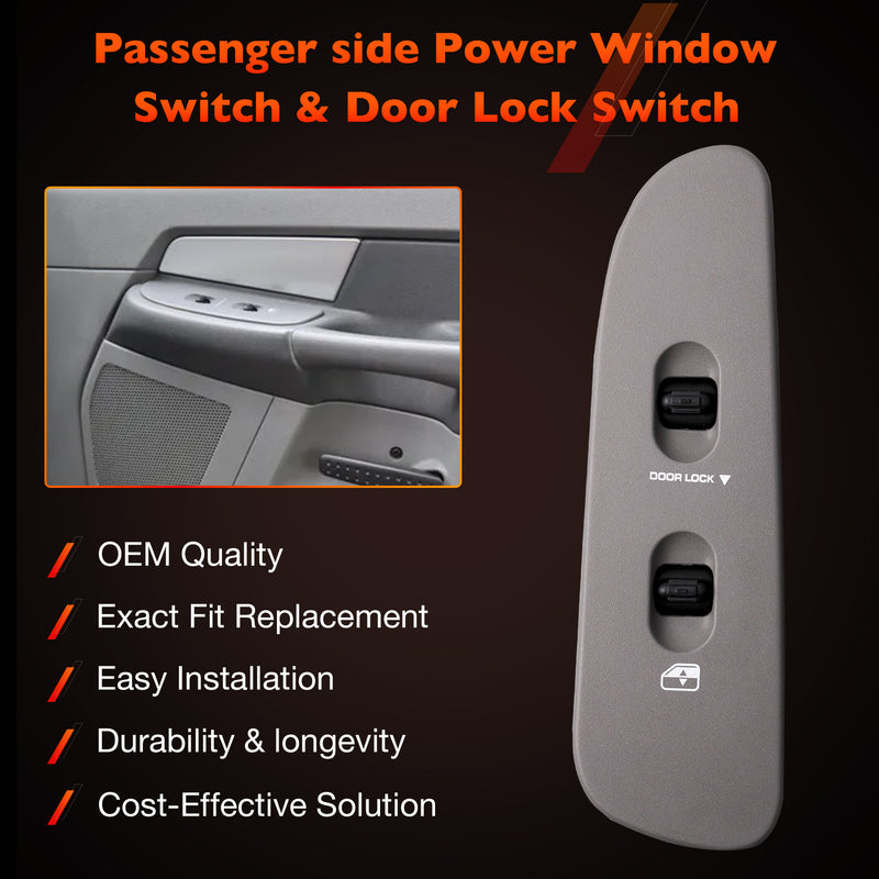 Power Window Door Lock Mirror Switch LH RH Bezel Set for Dodge Ram 1500 01 09