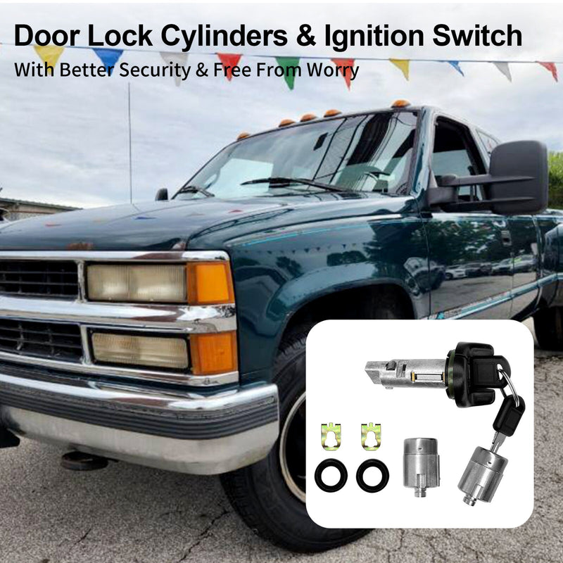 Ignition Switch Door Lock Cylinders With Keys For Chevy GMC C K Suburban