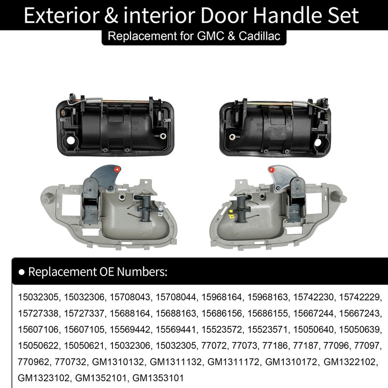Exterior Interior Door Handles for GMC C K 1500 2500 3500 Suburban 1988 2000
