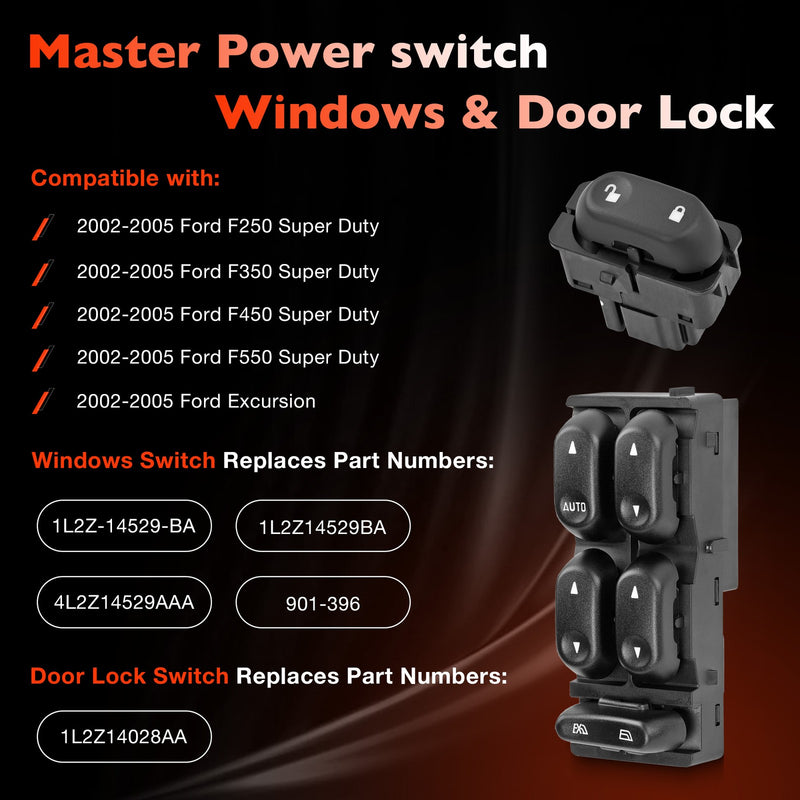 Master Power Window Door Lock Switch for Ford 2002 2005 F250 Excursion Explorer
